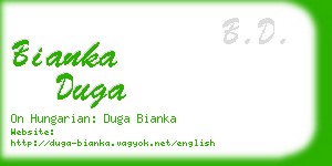 bianka duga business card